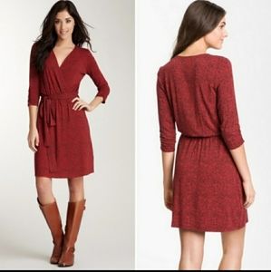 Lucky Brand - Red & Navy Floral Print Wrap Dress